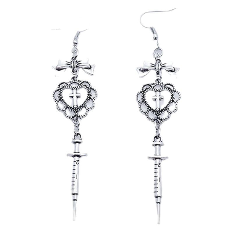 Wholesale Dark retro style Gothic Baroque love bow earrings